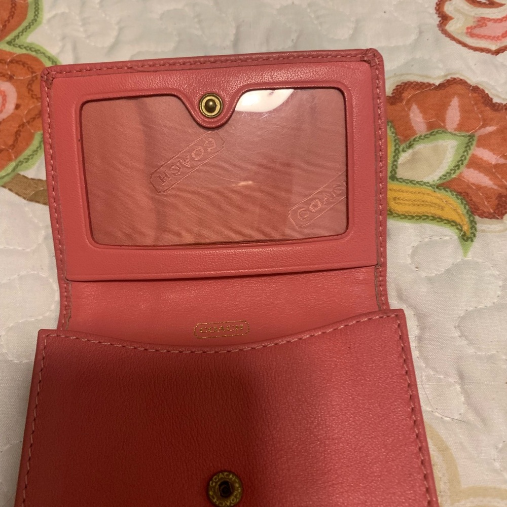 Coach Pink and Tan Women's Wallet - Picture 9 of 11
